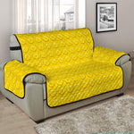 Yellow Plastic Building Blocks Print Half Sofa Protector