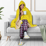 Yellow Plastic Building Blocks Print Hooded Blanket