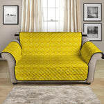 Yellow Plastic Building Blocks Print Loveseat Protector