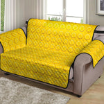 Yellow Plastic Building Blocks Print Loveseat Protector