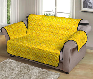 Yellow Plastic Building Blocks Print Loveseat Protector