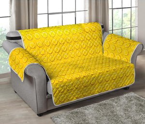 Yellow Plastic Building Blocks Print Loveseat Protector