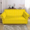 Yellow Plastic Building Blocks Print Loveseat Slipcover