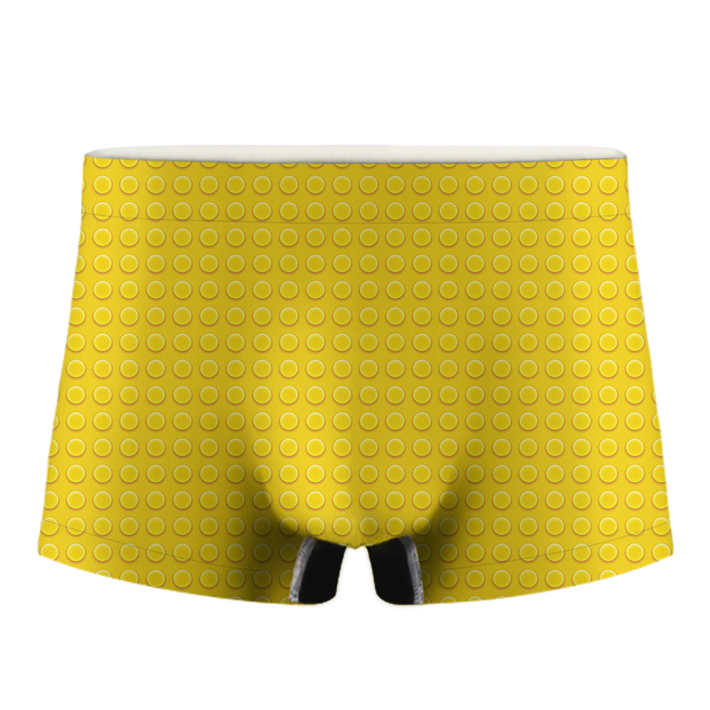 Yellow Plastic Building Blocks Print Men's Boxer Briefs