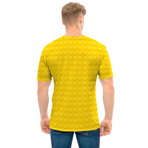 Yellow Plastic Building Blocks Print Men's T-Shirt