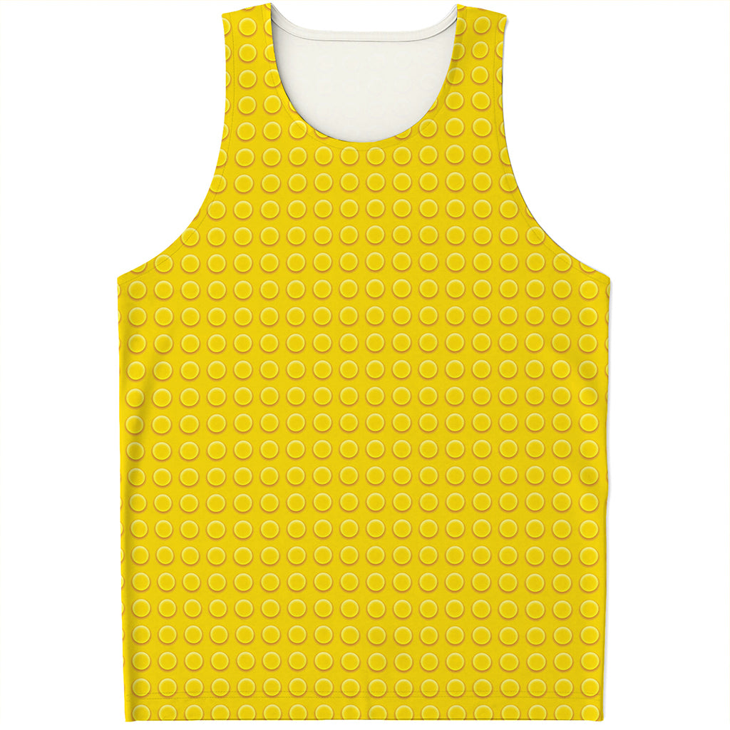 Yellow Plastic Building Blocks Print Men's Tank Top