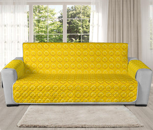 Yellow Plastic Building Blocks Print Oversized Sofa Protector