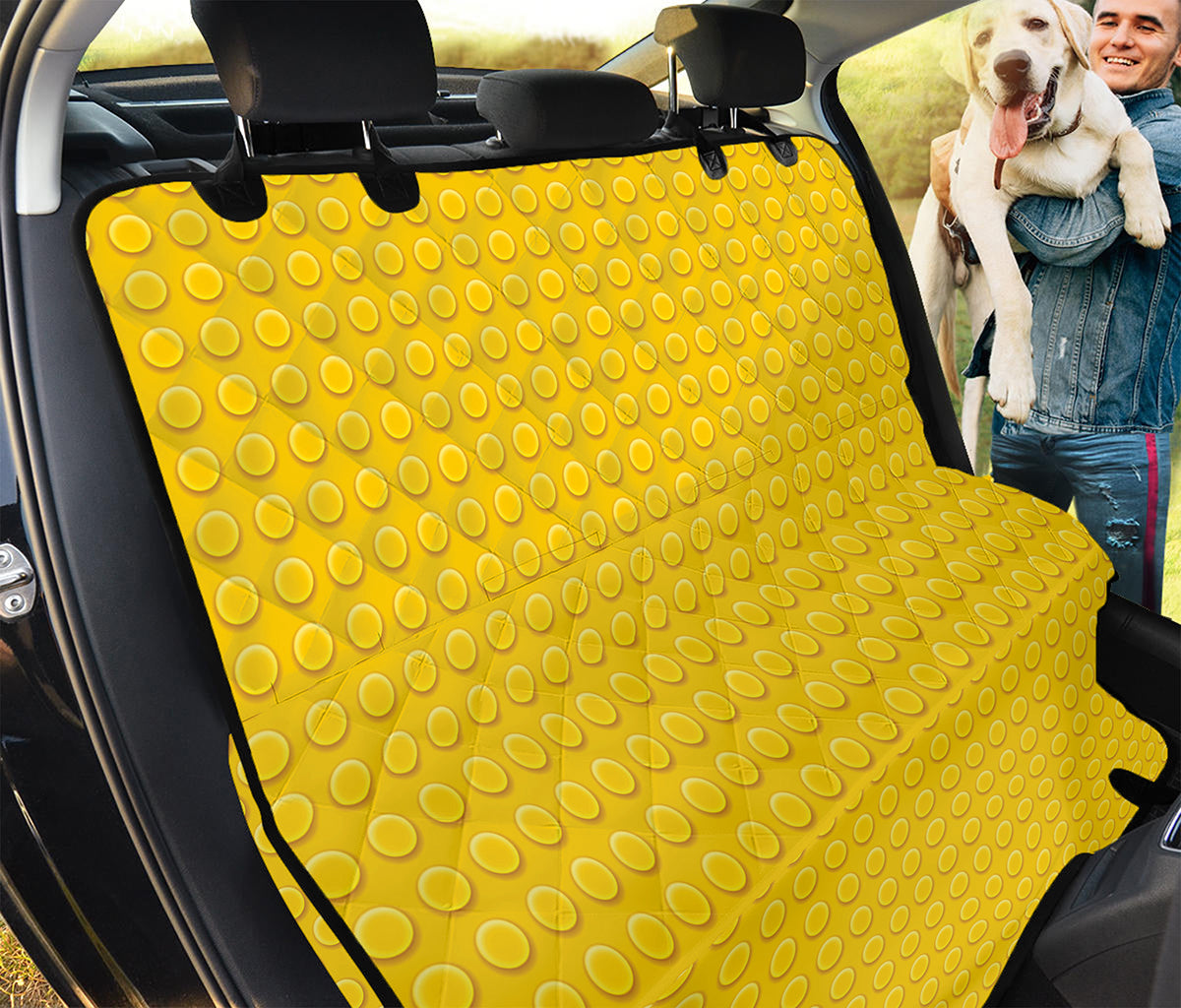 Yellow Plastic Building Blocks Print Pet Car Back Seat Cover