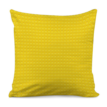Yellow Plastic Building Blocks Print Pillow Cover