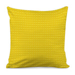 Yellow Plastic Building Blocks Print Pillow Cover