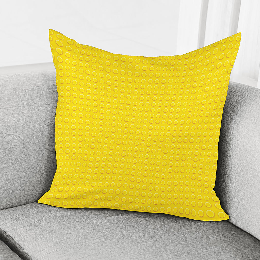 Yellow Plastic Building Blocks Print Pillow Cover
