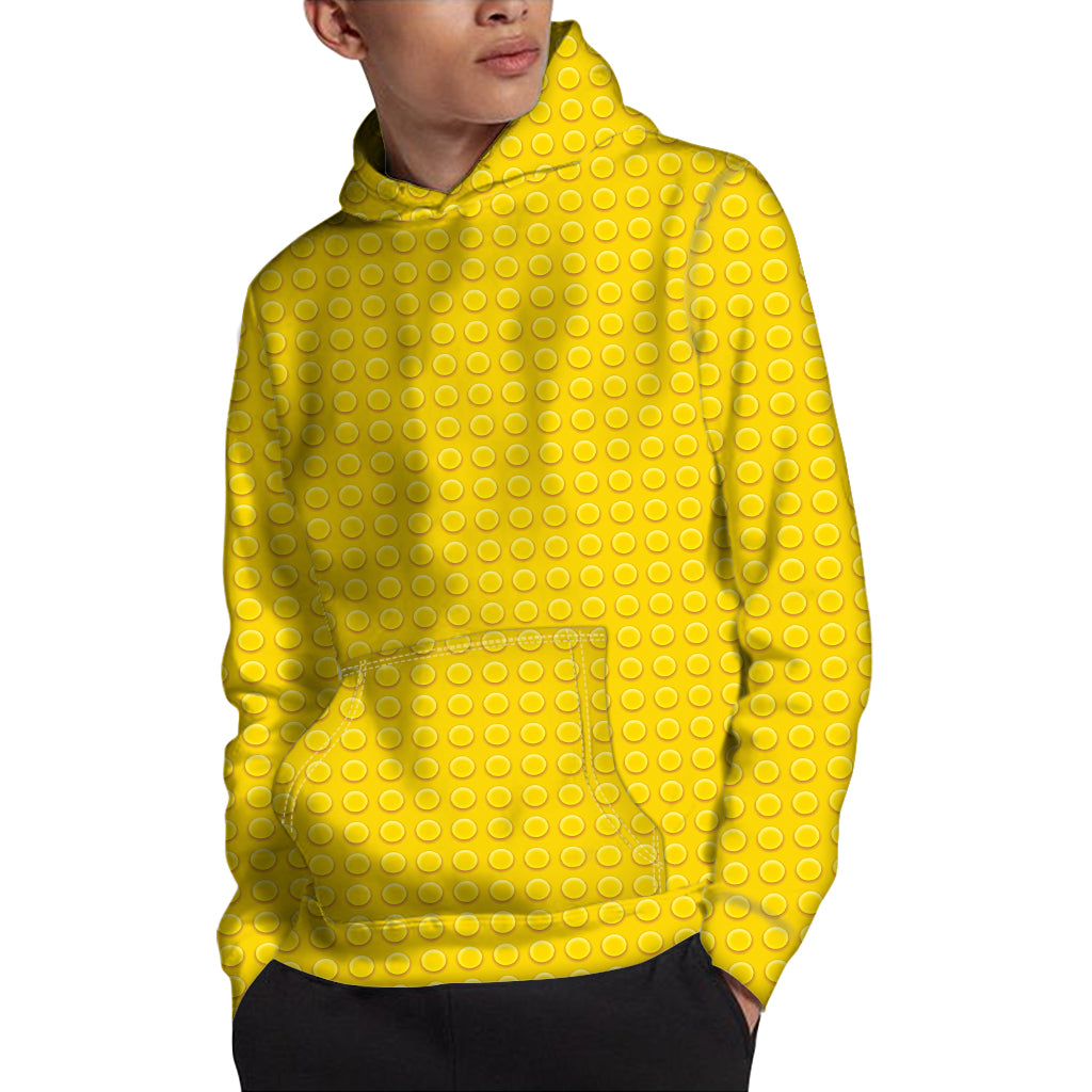 Yellow Plastic Building Blocks Print Pullover Hoodie