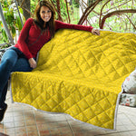 Yellow Plastic Building Blocks Print Quilt