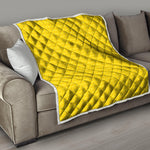 Yellow Plastic Building Blocks Print Quilt