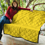 Yellow Plastic Building Blocks Print Quilt