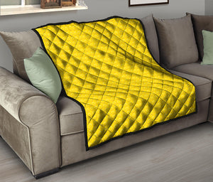 Yellow Plastic Building Blocks Print Quilt