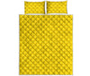 Yellow Plastic Building Blocks Print Quilt Bed Set