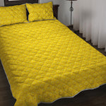 Yellow Plastic Building Blocks Print Quilt Bed Set