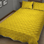 Yellow Plastic Building Blocks Print Quilt Bed Set