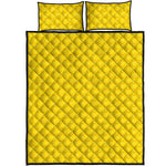 Yellow Plastic Building Blocks Print Quilt Bed Set