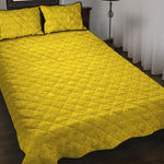 Yellow Plastic Building Blocks Print Quilt Bed Set