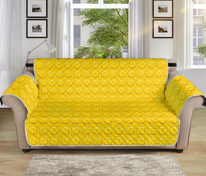 Yellow Plastic Building Blocks Print Sofa Protector