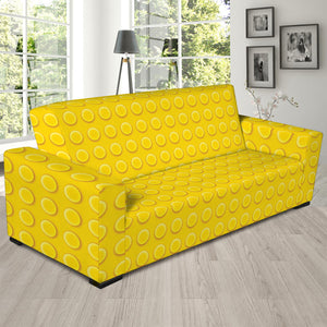 Yellow Plastic Building Blocks Print Sofa Slipcover