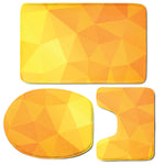 Yellow Polygonal Geometric Print 3 Piece Bath Mat Set