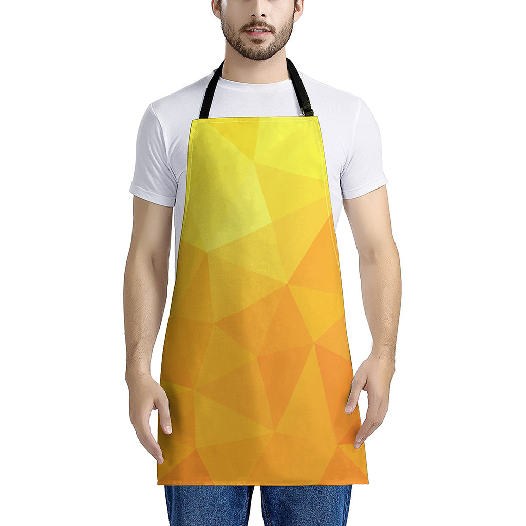 Yellow Polygonal Geometric Print Apron