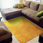 Yellow Polygonal Geometric Print Area Rug