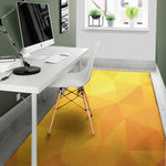 Yellow Polygonal Geometric Print Area Rug