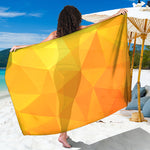 Yellow Polygonal Geometric Print Beach Sarong Wrap