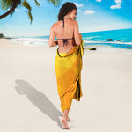 Yellow Polygonal Geometric Print Beach Sarong Wrap