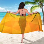 Yellow Polygonal Geometric Print Beach Sarong Wrap