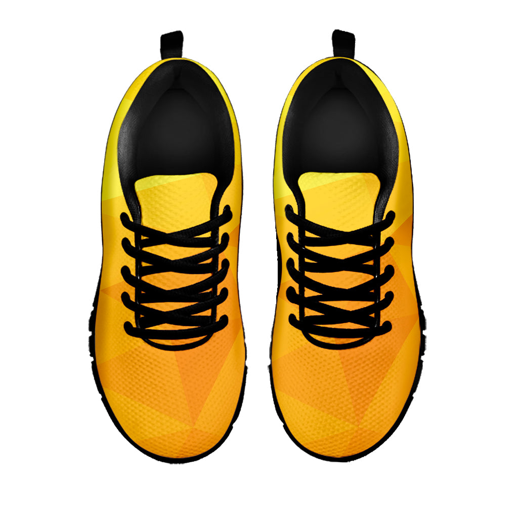 Yellow Polygonal Geometric Print Black Sneakers