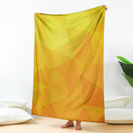 Yellow Polygonal Geometric Print Blanket