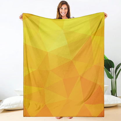 Yellow Polygonal Geometric Print Blanket