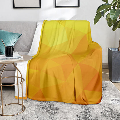 Yellow Polygonal Geometric Print Blanket