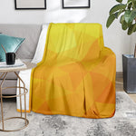Yellow Polygonal Geometric Print Blanket