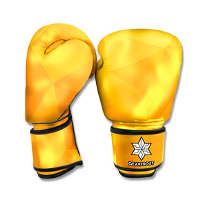 Yellow Polygonal Geometric Print Boxing Gloves