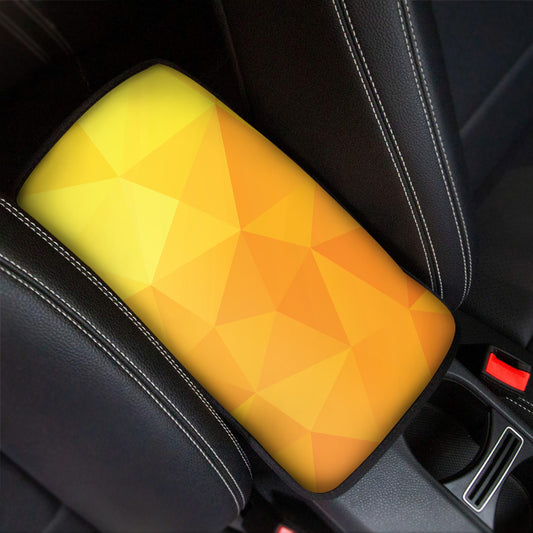 Yellow Polygonal Geometric Print Car Center Console Cover