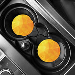 Yellow Polygonal Geometric Print Car Coasters