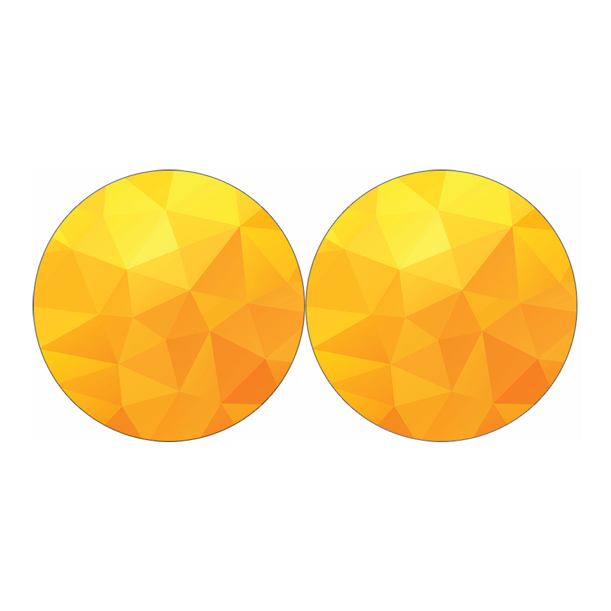 Yellow Polygonal Geometric Print Car Coasters