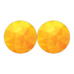 Yellow Polygonal Geometric Print Car Coasters