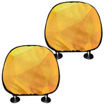 Yellow Polygonal Geometric Print Car Headrest Covers