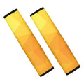 Yellow Polygonal Geometric Print Car Seat Belt Covers