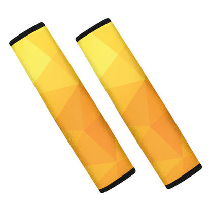 Yellow Polygonal Geometric Print Car Seat Belt Covers