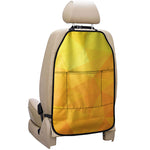 Yellow Polygonal Geometric Print Car Seat Organizers