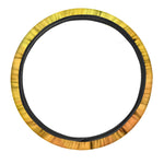 Yellow Polygonal Geometric Print Car Steering Wheel Cover