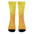 Yellow Polygonal Geometric Print Crew Socks